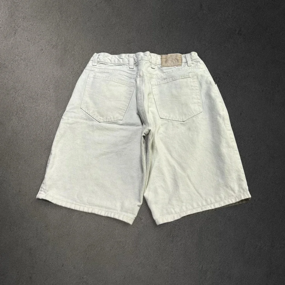 Y2K 2000s Baggy Grunge Indie Skater Hip Hop White Denim Jorts